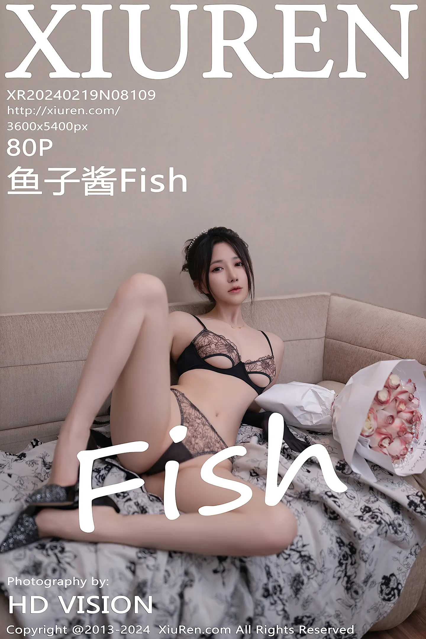[XiuRen秀人网]VOL.8109 模特鱼子酱Fish生日主题性感灰色连衣长裙秀曼妙身姿诱惑写真80P-秀人网官方网站
